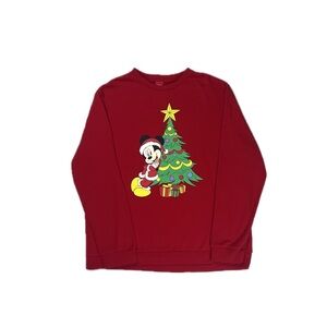 Walt Disney Christmas tree Mickey print sweatshirt women 2XL